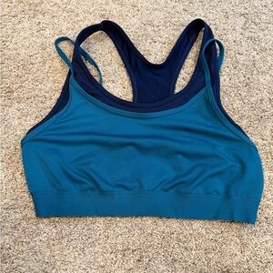 PINK Victoria's Secret Teal and Navy Sports Bra